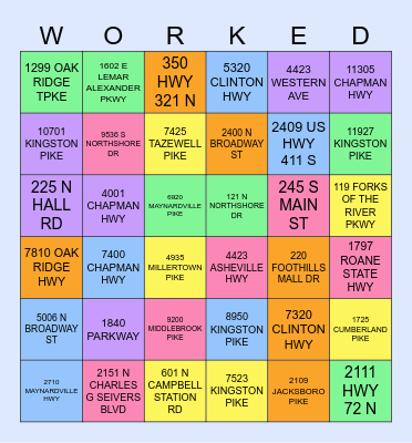 WALGREENS BINGO Card