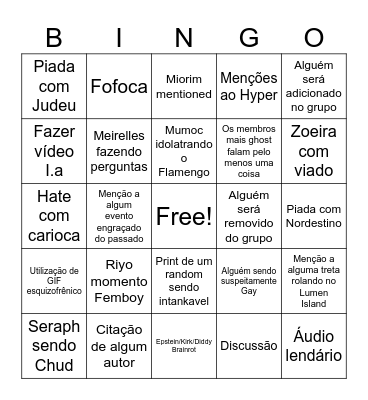 Ooga Chaka 2026 Bingo Card