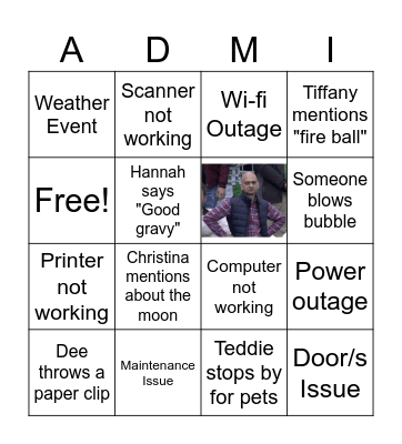 2026 Admin Bingo Card