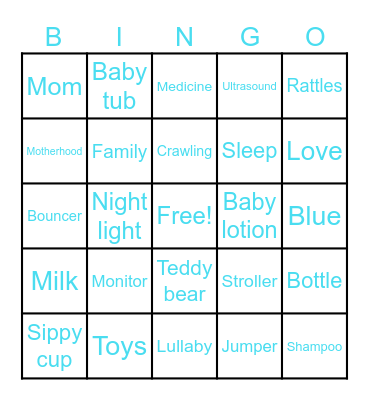 BABY SHOWER BINGO Card