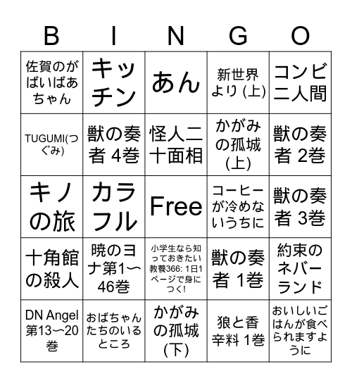 積読 2026 Bingo Card