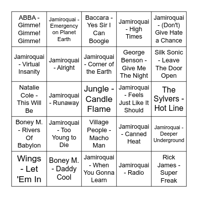 Big Bad Bondog's Bingo of Beats Bingo Card