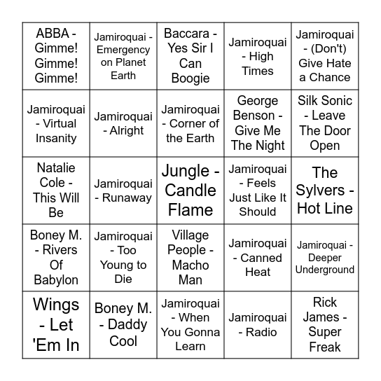 Big Bad Bondog's Bingo of Beats Bingo Card
