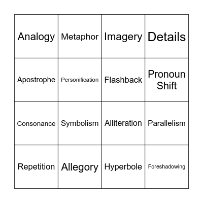 LITGO! (Bingo) Bingo Card