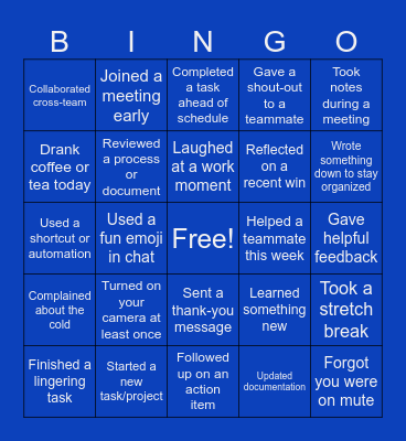 Winter Wins Bingo Card