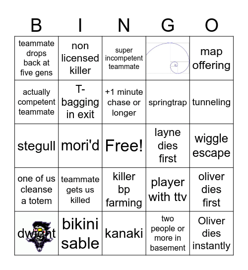 dbd bingo Card