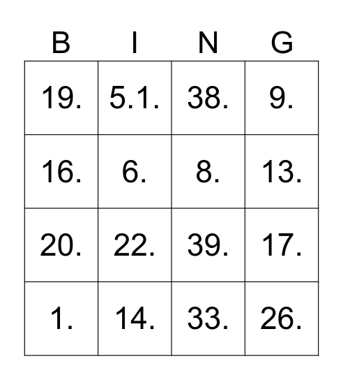 Bingo um den SeBiWaPo Bingo Card