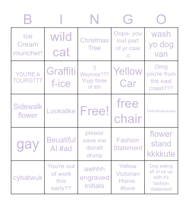 Date with Ben Bingo <3 Bingo Card