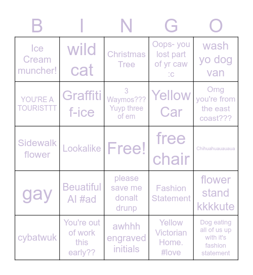 Date with Ben Bingo <3 Bingo Card