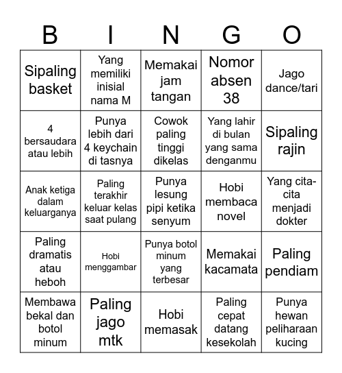 Find Someone Who Bingo Card