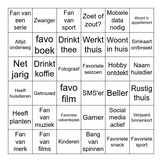 tele-bingo Card
