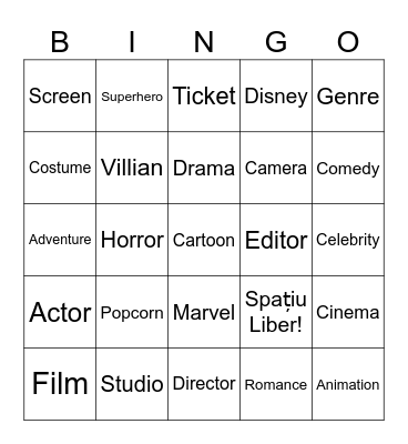 Movie & Hollywood BINGO! Bingo Card