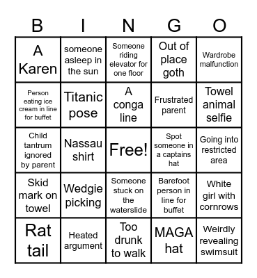 Tc 2026 cruise Bingo Card