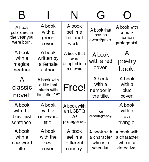 BOOK BINGO Card