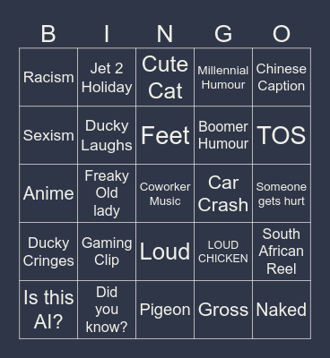 IG Reels Bingo Card