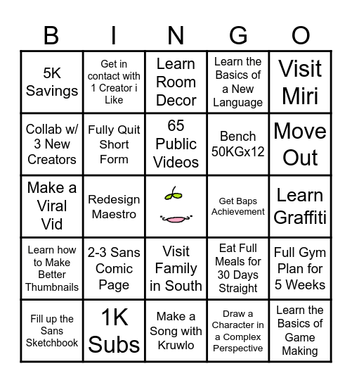 Bingo Checklist Bingo Card