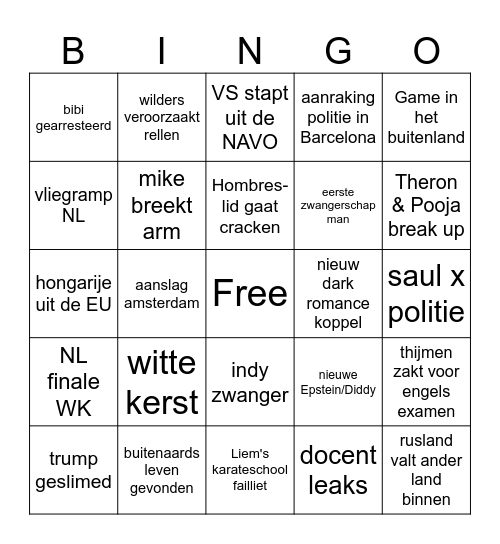 2026 Bingo Card