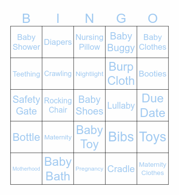 Baby Shower Bingo Card