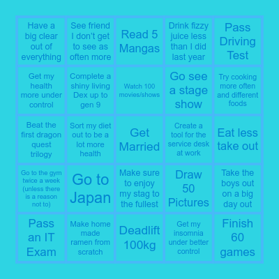 2026 Goals Bingo Card