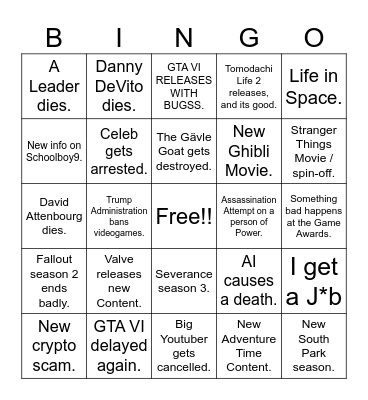 2026 BINGO Card