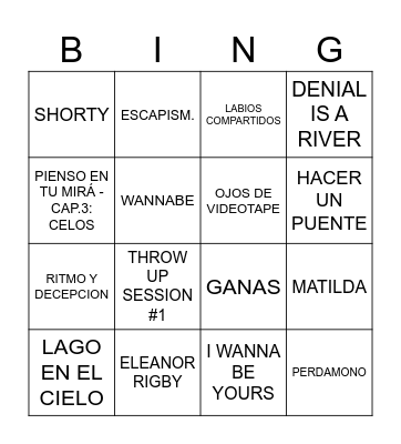 BINGO MUSICAL Bingo Card