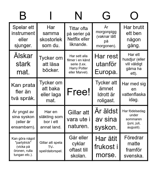 Mingelbingo Card