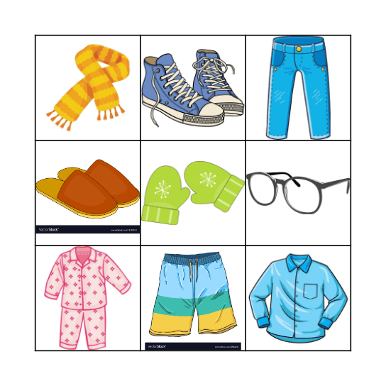 Fatnaður Bingo Card