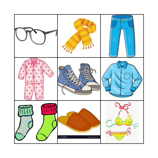 Fatnaður Bingo Card