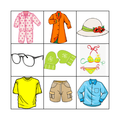 Fatnaður Bingo Card