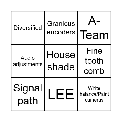 JessePre-Session Bingo Card