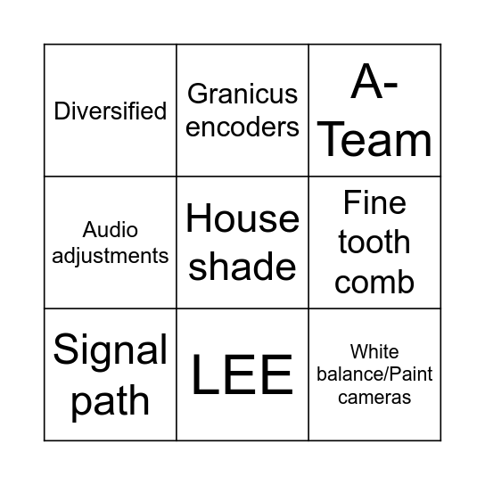 JessePre-Session Bingo Card