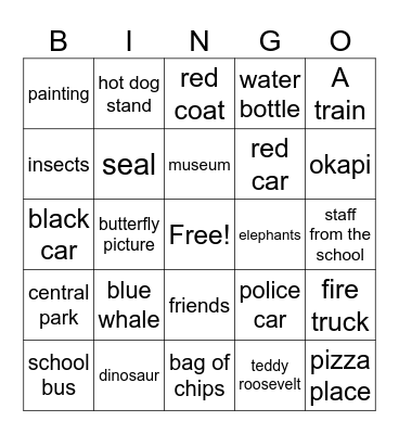 Trip to the American Museum of History Bingo Card
