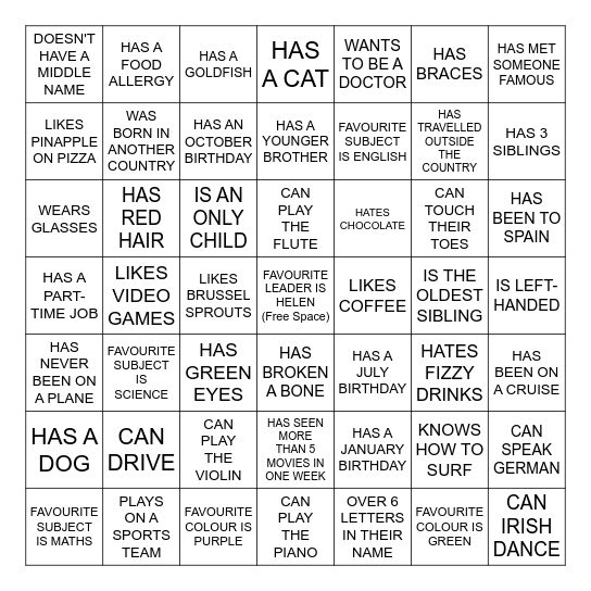 SQUAD BINGO Card