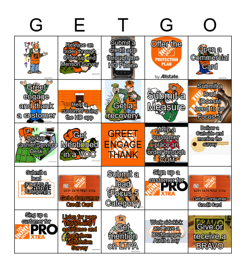 HOME DEPOT Bingo Card