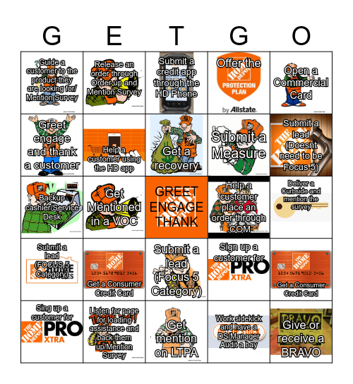 HOME DEPOT Bingo Card