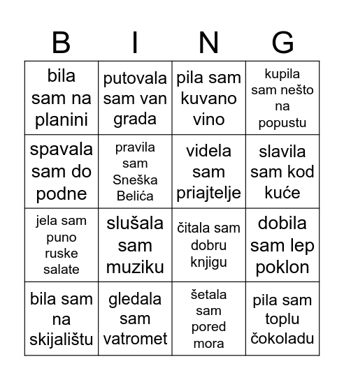 Nova Godina Bingo Card