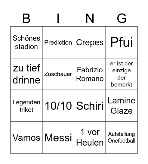 Visca barca Bingo Card
