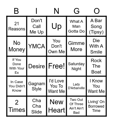 Jan Music Bingo Card