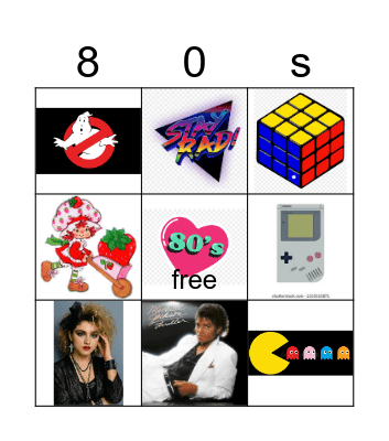 80s Themed Bingo Card