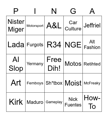 Dih Bingo Card