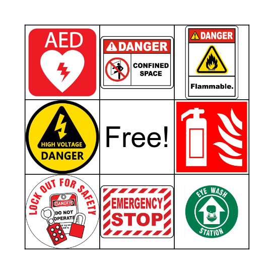 Safety Bingo Card