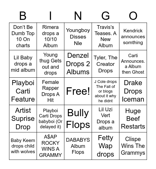 2026 Bingo Board Bingo Card