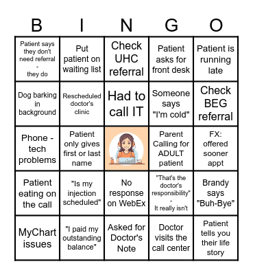 Call Room People Bingo Card
