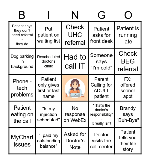 Call Room People Bingo Card