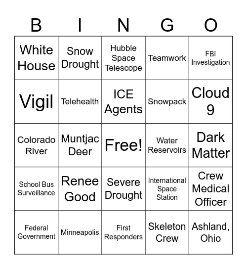 CNN 10 1/12/26 Bingo Card