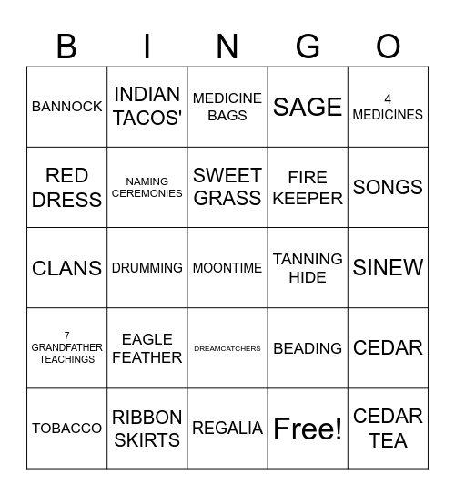 APANO CULTURAL BINGO Card