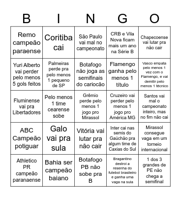 Bingo do Brasileirão Bingo Card