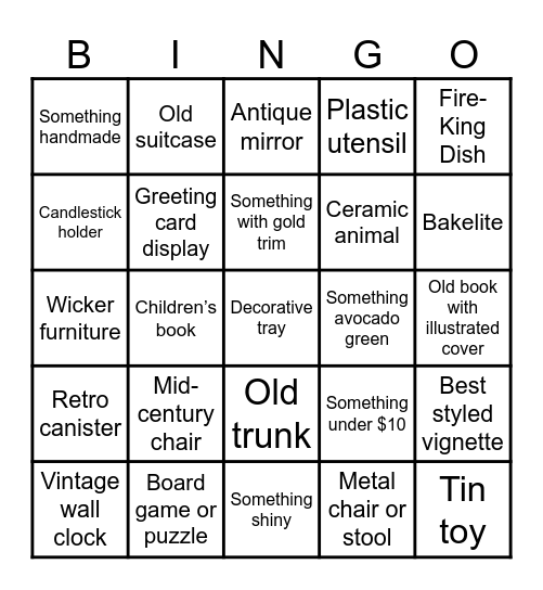 Westside LOZ Vintage Photo Bingo Card