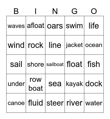 Boats Jan 12 Bingo Card
