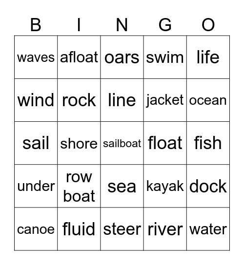 Boats Jan 12 Bingo Card